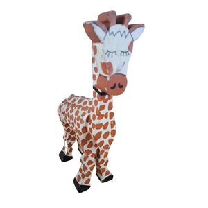 hand-carved wooden giraffe figurine, often sold as a decorative collectible